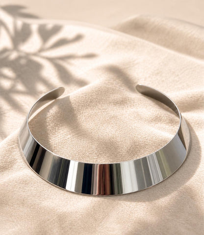 Minimal Stainless Steel Open Choker