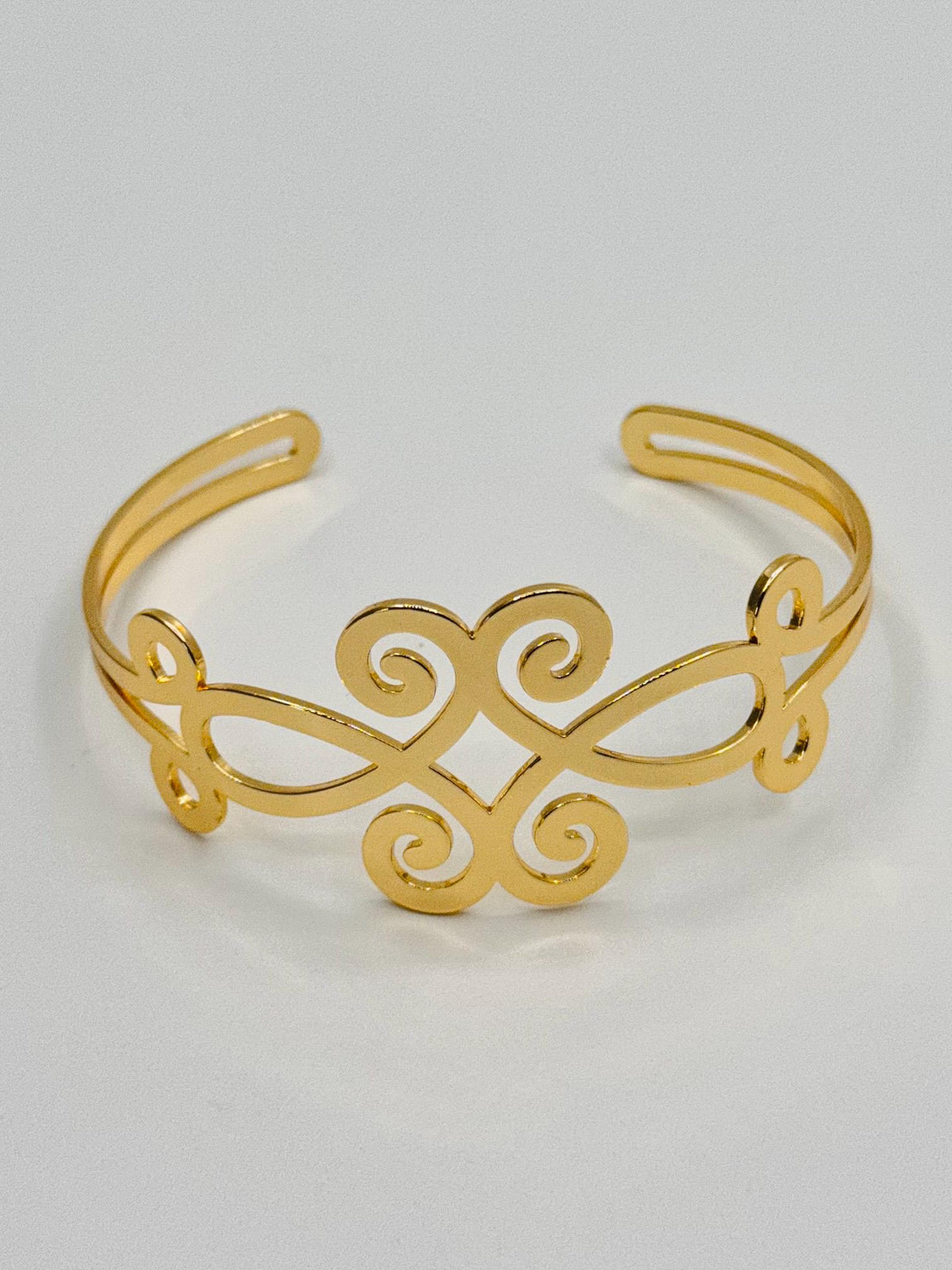 Gold Stainless Steel Open Cuff Bracelet