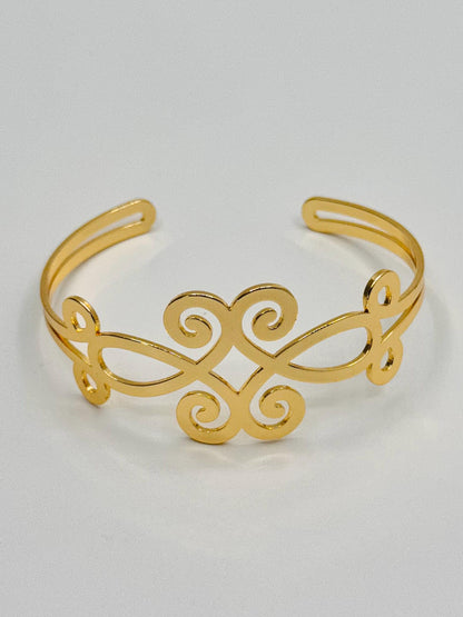 Gold Stainless Steel Open Cuff Bracelet