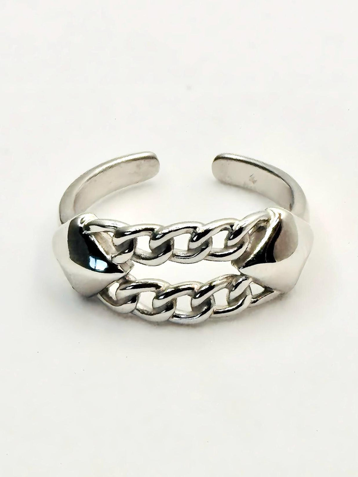 Sterling Silver Adjustable Chain Link Ring