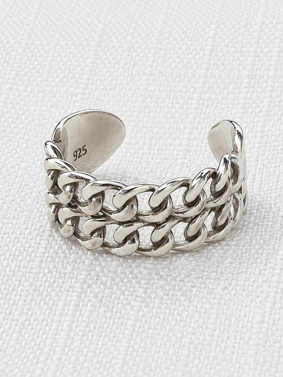 Sterling Silver Double Chain Link Ring