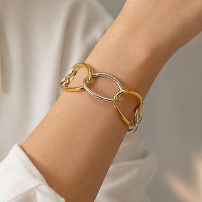 Mixed-Metal Link Cuff Bracelet