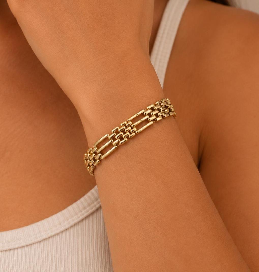 Gold Stainless Steel Link Bracelet