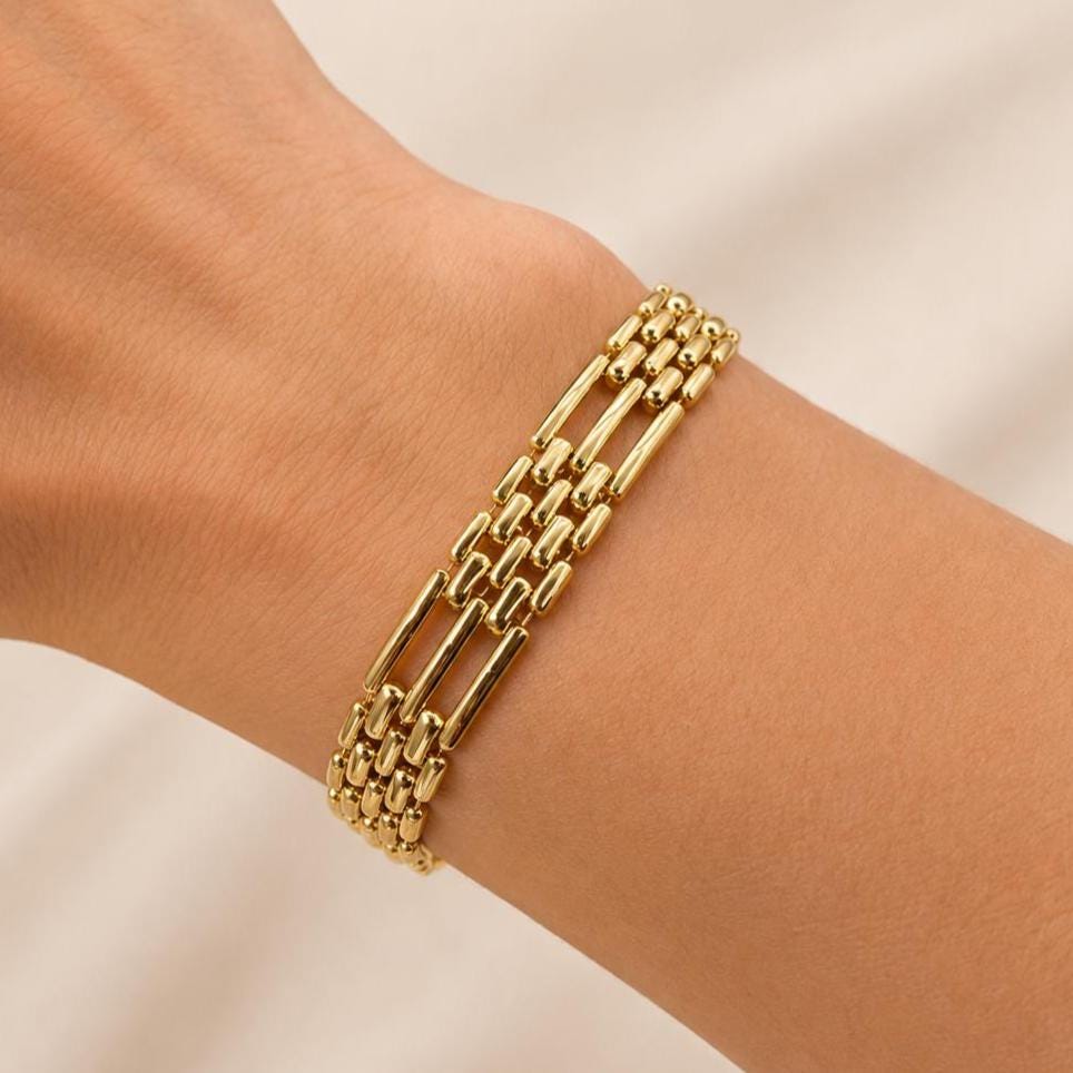 Gold Stainless Steel Link Bracelet