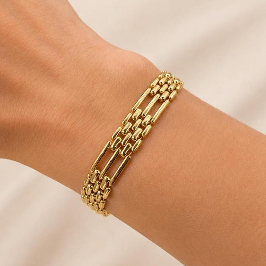 Gold Stainless Steel Link Bracelet