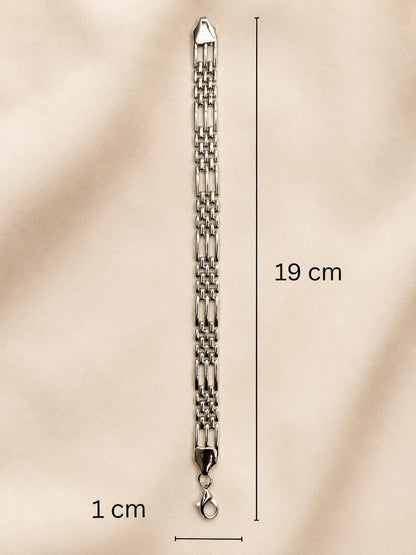 Wide Stainless Steel Link Bracelet
