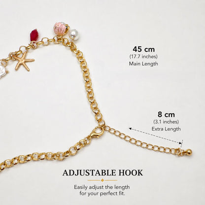Coastal Charm Necklace – Starfish & Shell