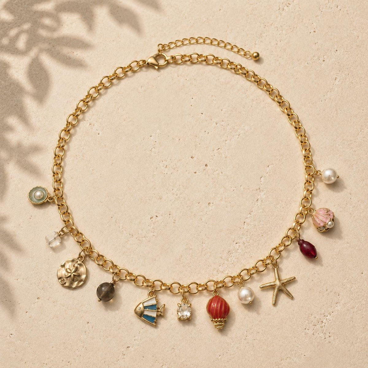 Coastal Charm Necklace – Starfish & Shell