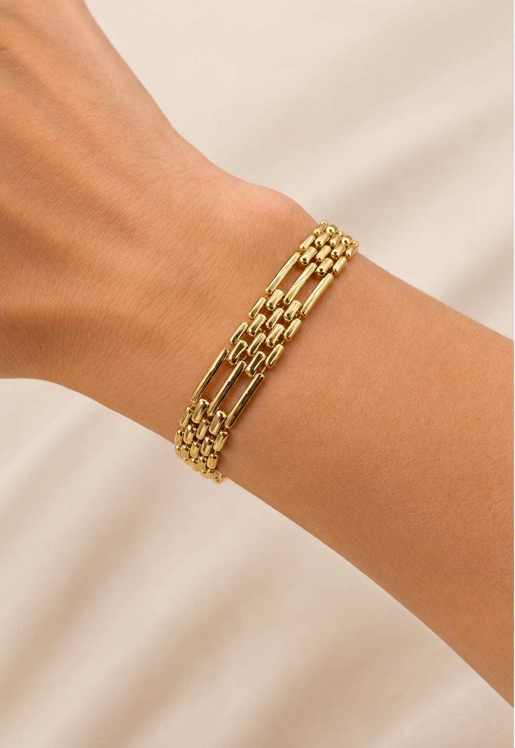 Gold Stainless Steel Link Bracelet