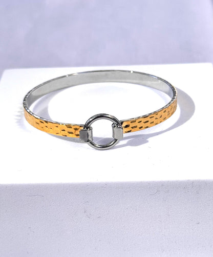 Gold Hammered Stainless Steel Bangle
