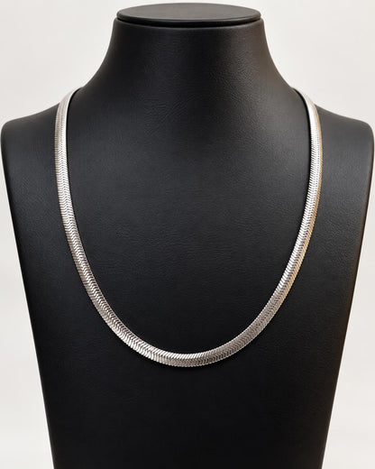 Sterling Silver Snake Bone Chain Necklace – 47 cm