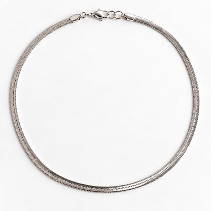 Sterling Silver Snake Bone Chain Necklace – 47 cm