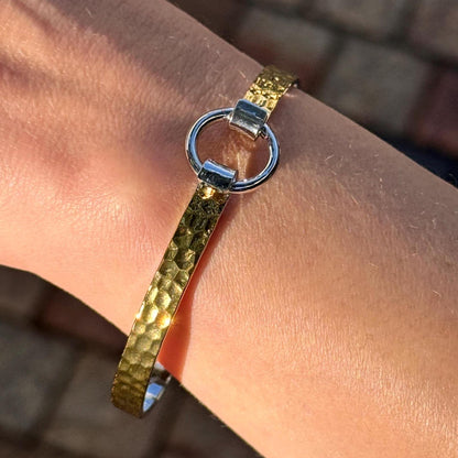 Gold Hammered Stainless Steel Bangle