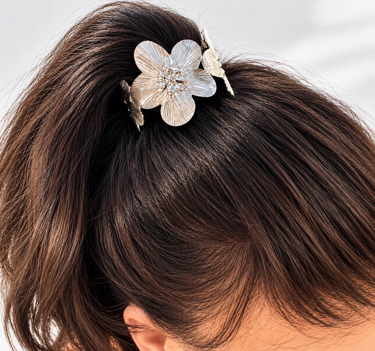 Silver Floral Jewellery & Hair Tie Set