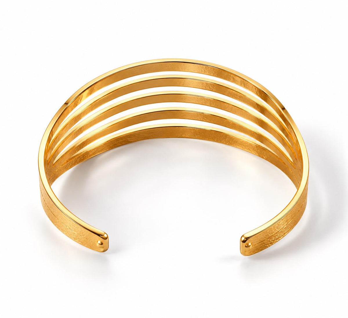 Gold Sculptural Wave Cuff Bracelet