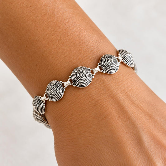925 Sterling Silver Spiral Link Bracelet