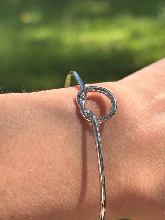 Silver Knot Open Cuff Bracelet