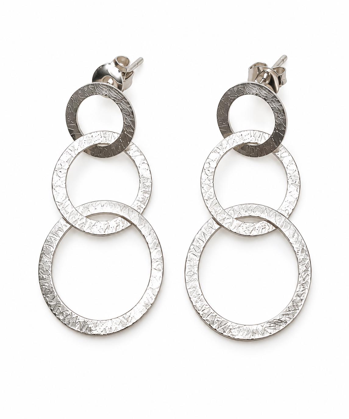 925 Sterling Silver Triple Hoop Earrings