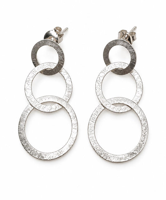 925 Sterling Silver Triple Hoop Earrings