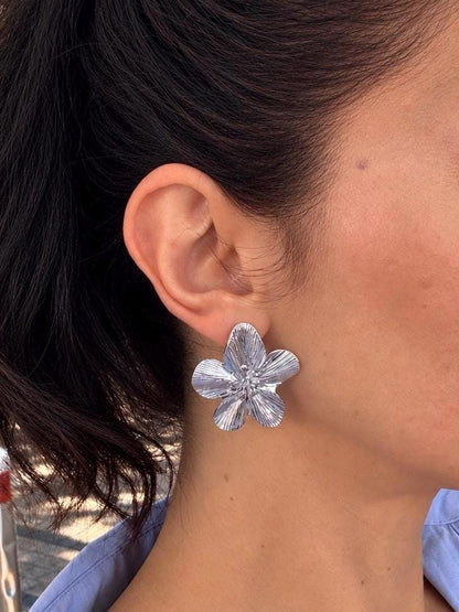 Silver Floral Jewellery & Hair Tie Set