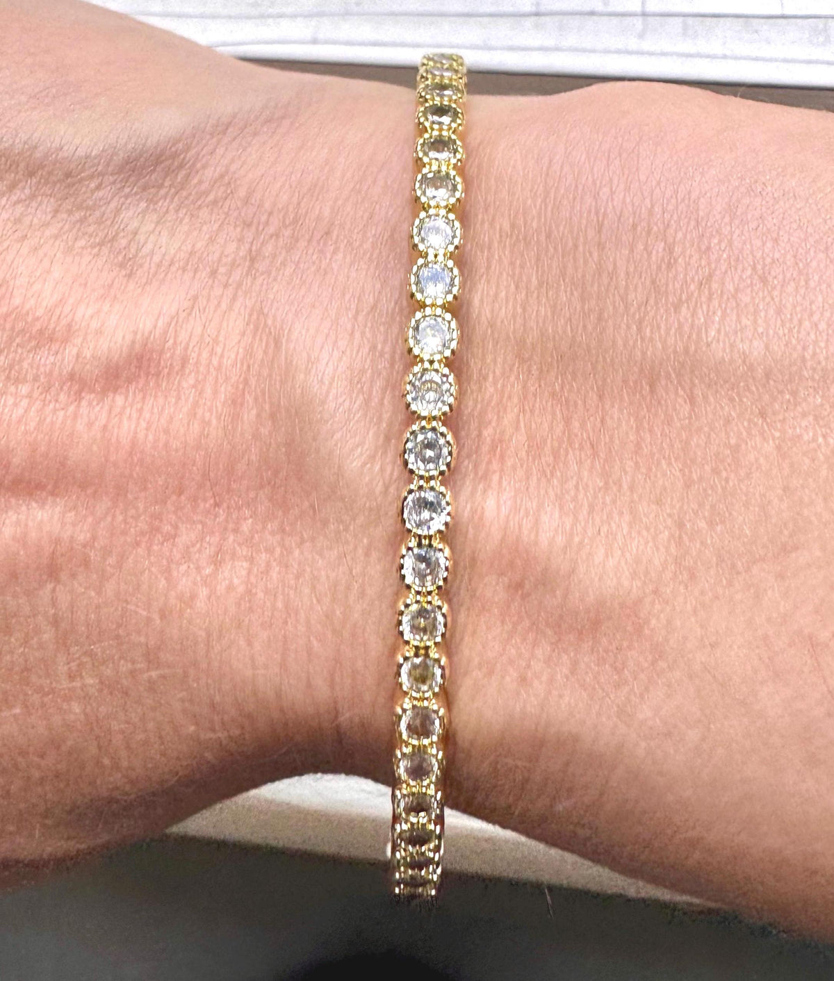 Gold Zirconia Tennis Bangle