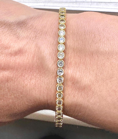 Gold Zirconia Tennis Bangle