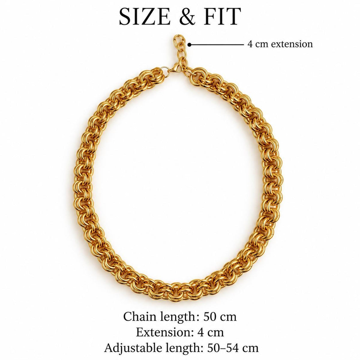 Chunky Gold Double-Link Chain Necklace