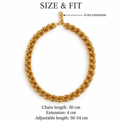 Chunky Gold Double-Link Chain Necklace