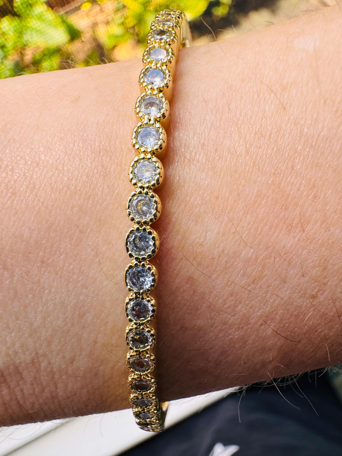 Gold Zirconia Tennis Bangle