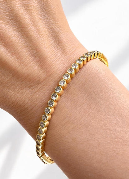 Gold Zirconia Tennis Bangle